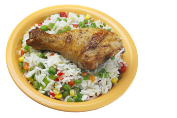Fried chicken leg.