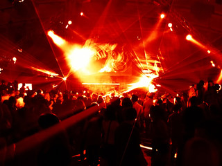 Dancing people in a disco