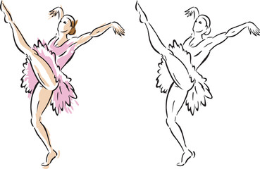 Stylized ballet dancer