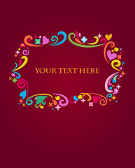 decorative retro card - frame with design elements, vector