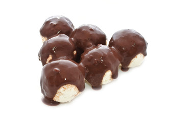 Curd Balls Topped with Chocolate Syrup