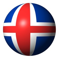 Obraz premium Iceland flag sphere isolated on white illustration