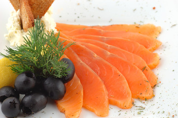Fish plate with vegetables