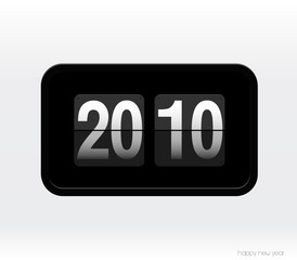 Flip clock with 2010 year.
