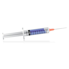 Fototapeta premium Syringe with shadow. Vector design element.