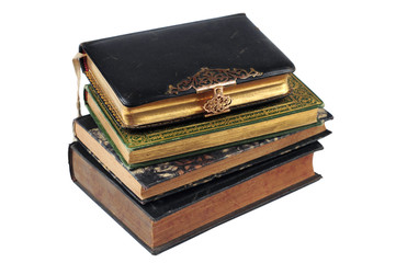 Old antique books  with clipping path