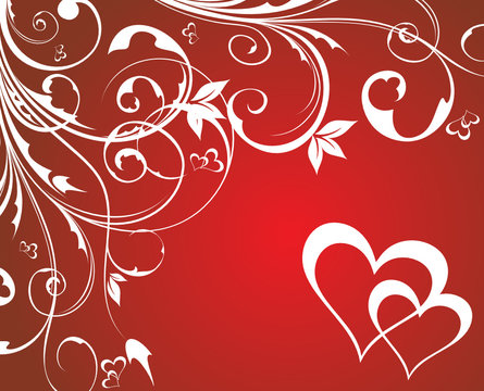 floral background with heart