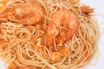 spaghetti e gamberi