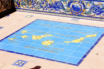 tile painting, Plaza de Espana, Seville, Andalusia, Spain