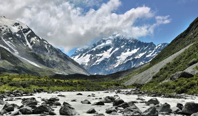 Gordijnen Le Mont Cook, vu de Hooker Valley - New Zealand © Delphotostock