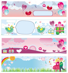 Set of Valentine's day banners 4