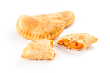 tasty tuna patty with tomato and pepper