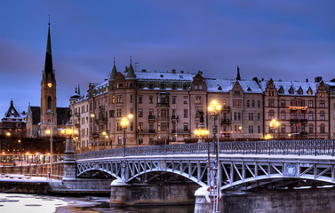 Fototapeta premium Bridge in winter.
