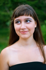 girl in black dress