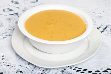 bowl of cheddar cheese soup