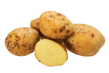 Group of yellow potatos.