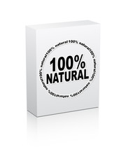 white box 100% natural vector illustration
