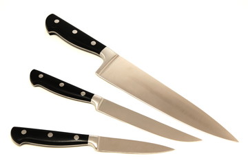 kitchen knives on a white background