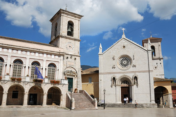 Norcia, San Benedetto's square