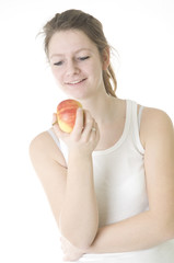 Woman with apple