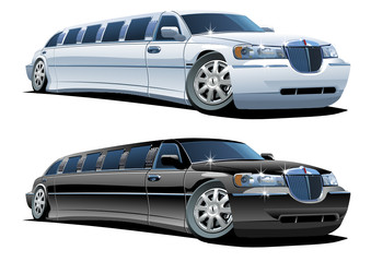 Vector cartoon limousines