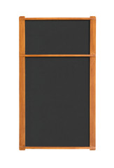 Blank menu chalkboard with two sections cutout