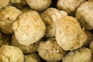 Frozen Meat Balls Background