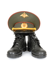 Army boots and cap