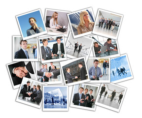 many business photos, collage