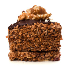Slice of chocolate cream cake