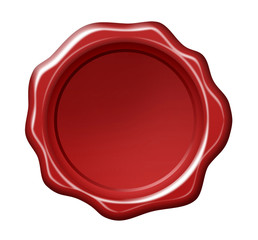 Wax seal with white background. Large image resolution