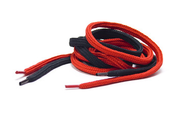 Black and red shoelaces