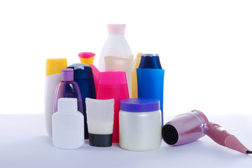 set of cosmetic means on care of hair and a skin