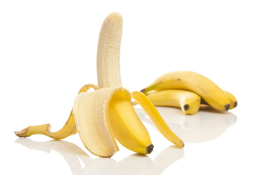 ripe bananas isolated on white background