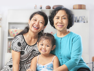 Three generation of Asian females