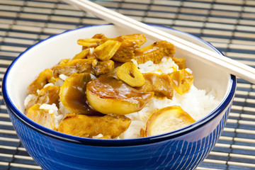 chicken meat on curry