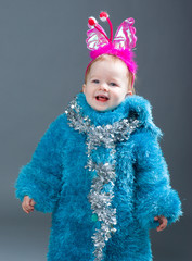 cute baby with Christmas decoration