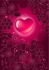 Purple background with heart