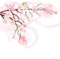 Blossoming tree design element