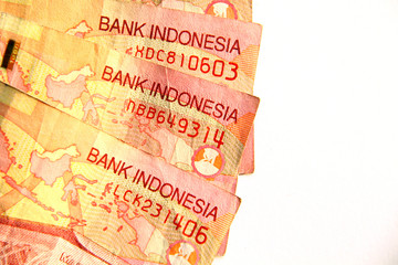 Indonesian Rupiah Close up.