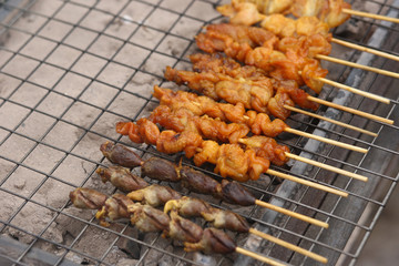 Thai traditional kitchen - chickens barbecue