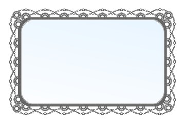 silberner antiker spiegel rahmen