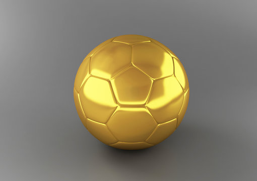 Gold Soccer ball with studio lighting