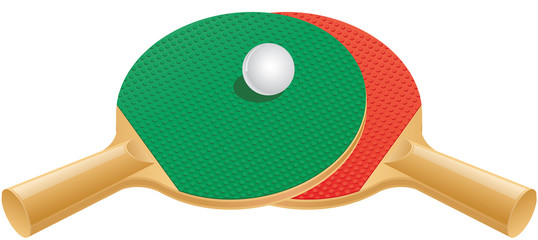 Table tennis paddles and ball