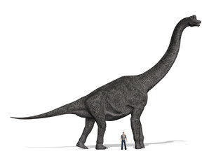 Brachiosaurus Size Compared to Man © AlienCat