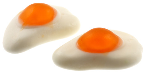 bonbons oeufs frits fond blanc