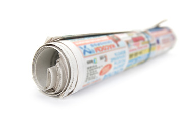 Bunch newspaper. Isolated on white background.