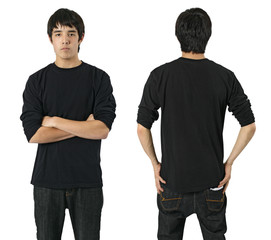 Male with blank black shirt