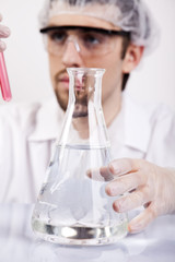 Male researcher in the laboratory