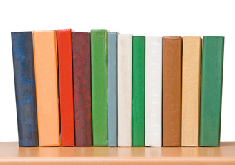 Row of books on shelf